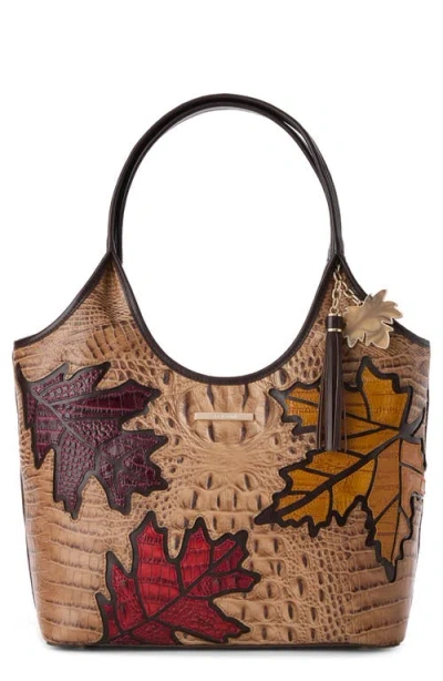Brahmin Melora Croc Embossed Leather Tote In Brown
