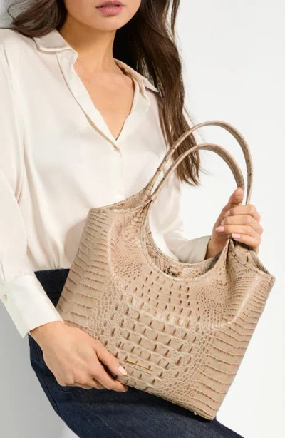 Brahmin Melora Croc Embossed Leather Tote In Brown