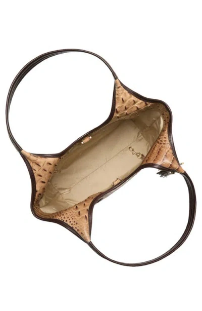 Brahmin Melora Croc Embossed Leather Tote In Brown