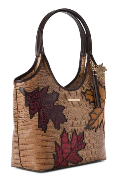 Brahmin Melora Croc Embossed Leather Tote In Brown