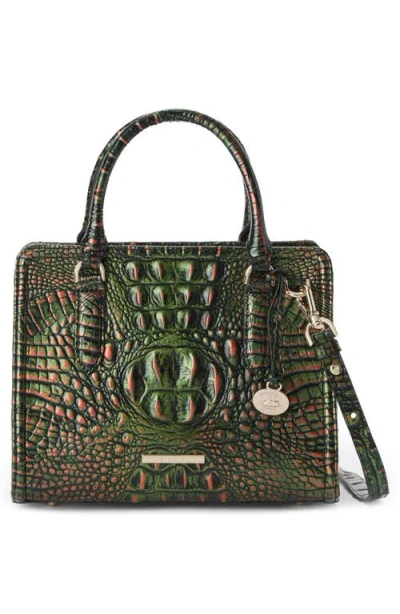 Brahmin Cami Small Leather Satchel Bag In Green