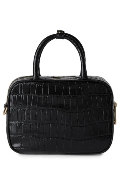 Brahmin Mara Velvet & Croc Embossed Leather Top Handle Bag
