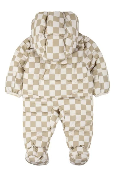 Firsts By Petit Lem Checkerboard Hooded Snowsuit In Multi
