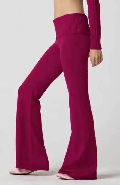 Florence By Mills Foldover Cotton Blend Pants In Purple