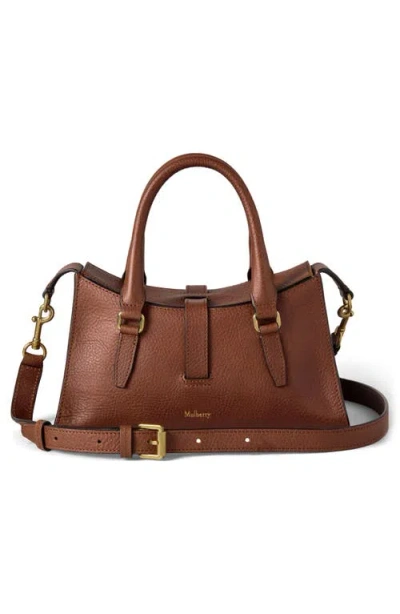 Mulberry Roxanne Brown Small Handbag With Adjustable And Removable Shoulder Strap And Two Front Pockets In Le