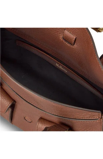 Mulberry Roxanne Brown Small Handbag With Adjustable And Removable Shoulder Strap And Two Front Pockets In Le