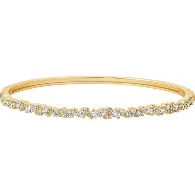 Crislu Luminous Cubic Zirconia Cluster Bangle In Gold