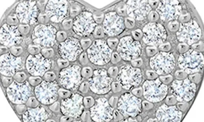 Crislu Pavé Cubic Zirconia Heart Stud Earrings In Silver