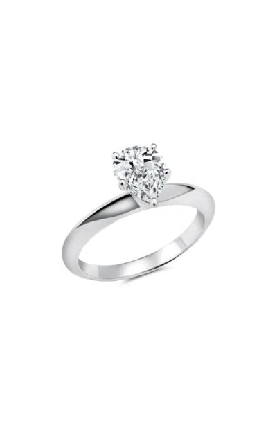 Crislu Pear Cut Cubic Zirconia Ring In Silver