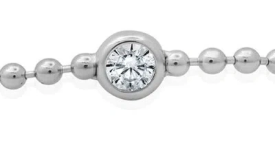 Crislu Cubic Zirconia Station Ball Chain Bracelet In Metallic