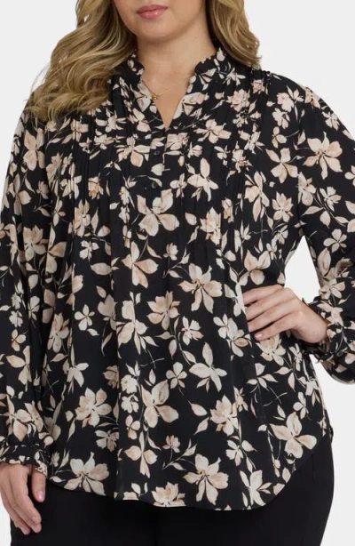 Nydj Pleat Front Tunic Top In Multi