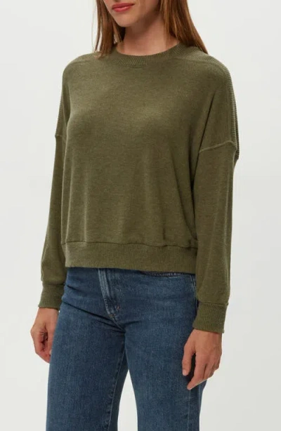 Michael Stars Marty Drop Shoulder Pullover In Green