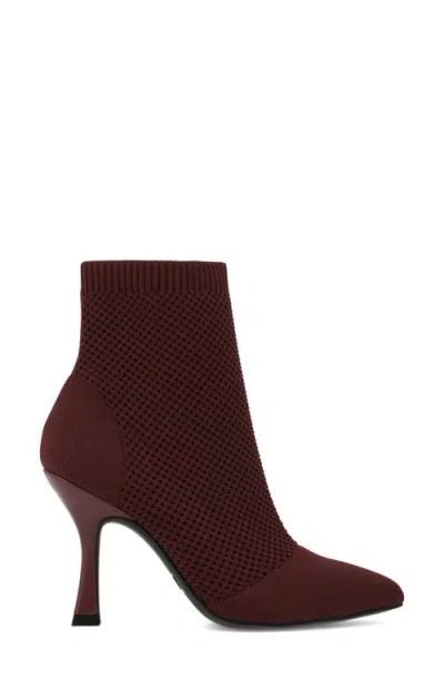 Mia Women's Pamilla Pointed Toe Knit Dress Booties In Burgundy