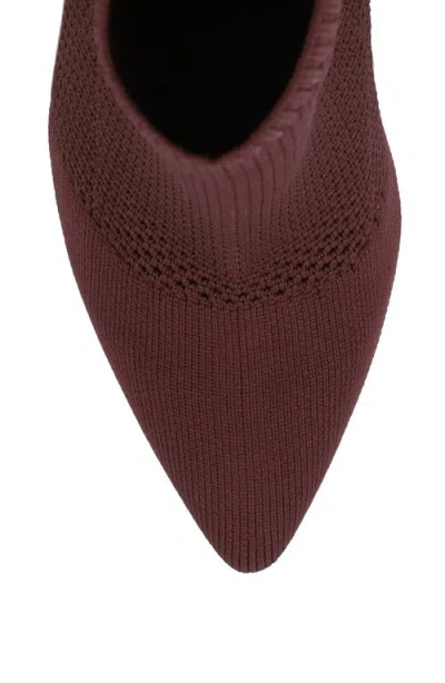 Mia Women's Pamilla Pointed Toe Knit Dress Booties In Burgundy