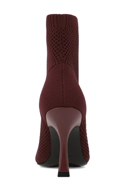 Mia Women's Pamilla Pointed Toe Knit Dress Booties In Burgundy
