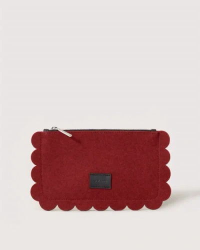 Graf & Lantz Graf Lantz Deco Edge Merino Wool Pouch In Red
