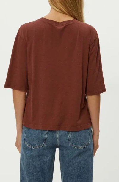 Michael Stars Reid Slub Oversize Crewneck Tee In Espresso In Brown