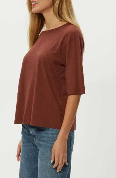 Michael Stars Reid Slub Oversize Crewneck Tee In Espresso In Brown