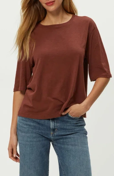 Michael Stars Reid Slub Oversize Crewneck Tee In Espresso In Brown