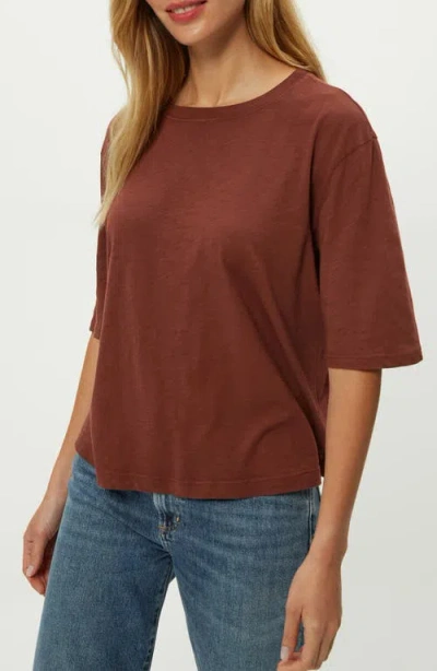 Michael Stars Reid Slub Oversize Crewneck Tee In Espresso In Brown