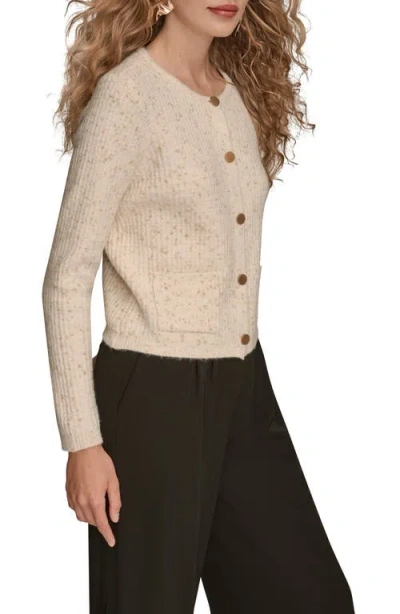 Donna Karan Women's Metallic Cardigan Sweater In Neutral