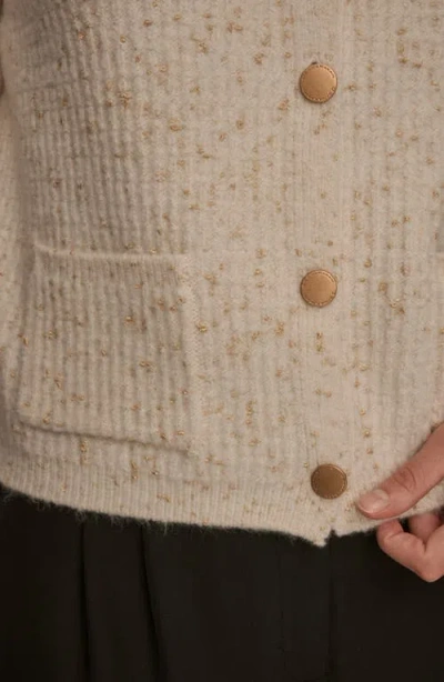 Donna Karan Women's Metallic Cardigan Sweater In Neutral