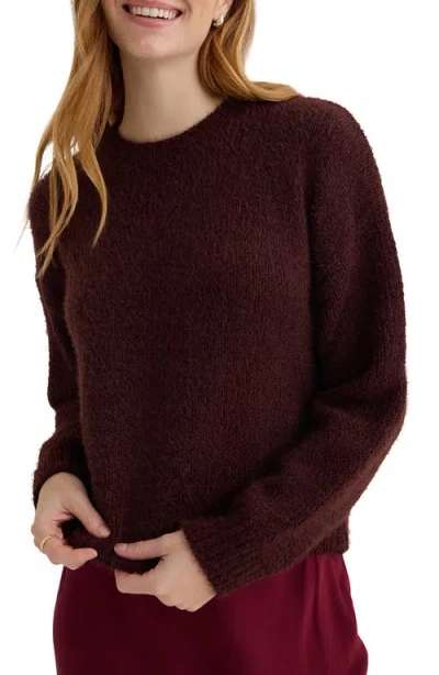 Bella Dahl Drop Shoulder Sweater In Pinot Noir In Brown