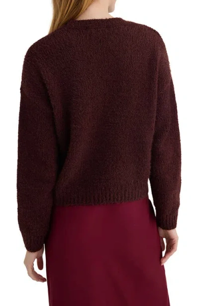 Bella Dahl Drop Shoulder Sweater In Pinot Noir In Brown
