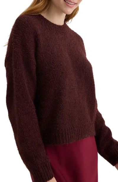 Bella Dahl Drop Shoulder Sweater In Pinot Noir In Brown