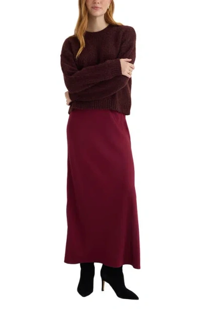 Bella Dahl Drop Shoulder Sweater In Pinot Noir In Brown