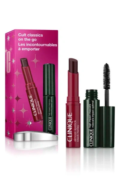 Clinique Cult Classics On The Go: High Impact Mascara + Black Honey Mini Set In Multi