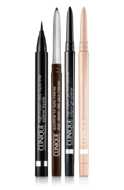 Clinique 4-piece Ultimate Eye Line-up Eyeliner Gift Set In Transparent
