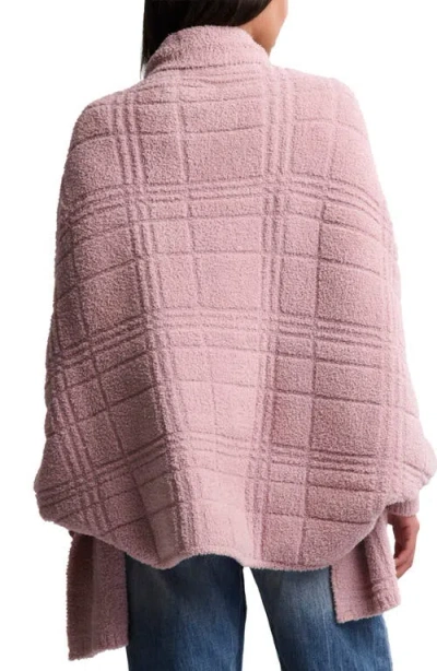 Barefoot Dreams Cozychic® Tonal Plaid Open Front Cardigan In Pink