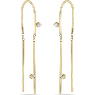 Zoë Chicco Diamond Wire Threader Earrings In Gold