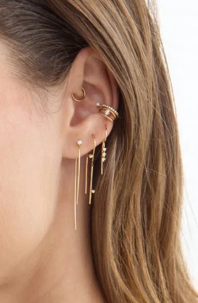 Zoë Chicco Diamond Wire Threader Earrings In Gold