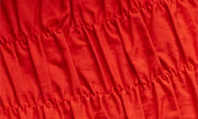 Topshop Smocked Tank In Red