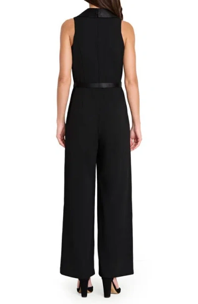 Tahari Asl Women's Halter Sleeveless Tuxedo Jumpsuit In Black