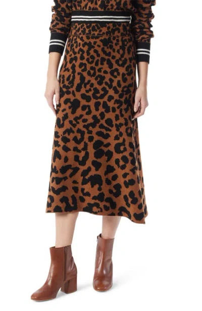 Do By Dee Ocleppo Leopard Jacquard Skirt In Brown