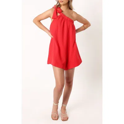 Petal And Pup Petal & Pup Miffy One-shoulder Cotton Romper In Red