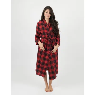 Leveret Womens Flannel Robe In Red
