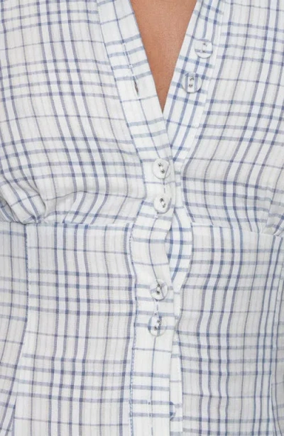Princess Polly Cottesloe Collared Short Sleeve Blouse In Blue