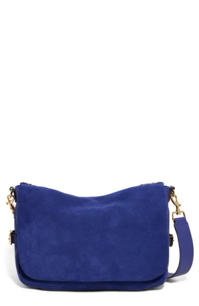 Aimee Kestenberg Gramercy Suede Messenger Bag In Blue