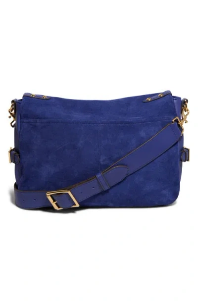 Aimee Kestenberg Gramercy Suede Messenger Bag In Blue