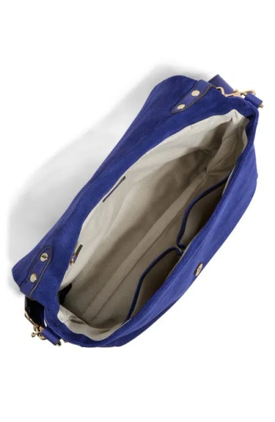 Aimee Kestenberg Gramercy Suede Messenger Bag In Blue