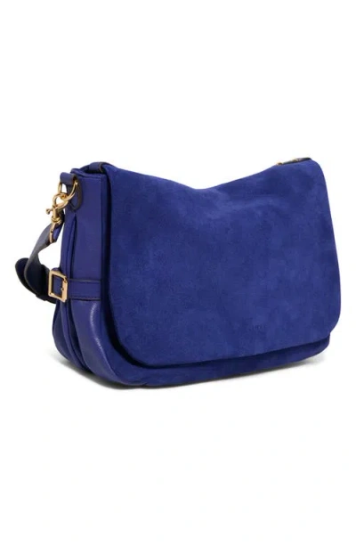 Aimee Kestenberg Gramercy Suede Messenger Bag In Blue