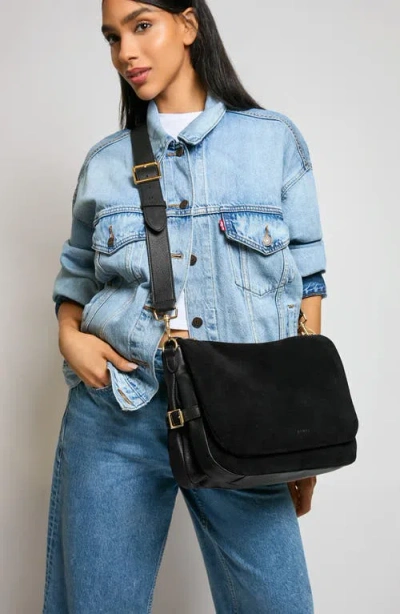Aimee Kestenberg Gramercy Suede Messenger Bag In Black