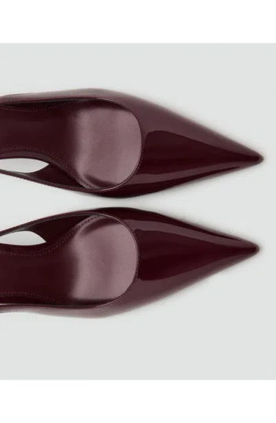 Mango Ankle Strap Pointed Toe Slingback Pump In Burgundy