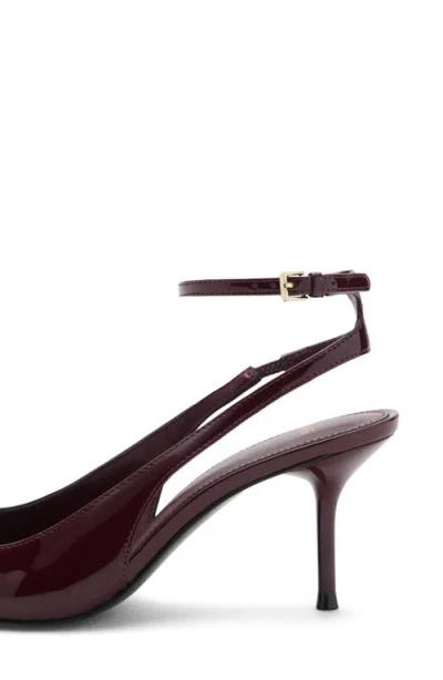 Mango Ankle Strap Pointed Toe Slingback Pump In Burgundy