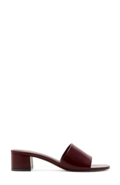 Mango Block-heel Sandals With Strap Burgundy In Burgundy
