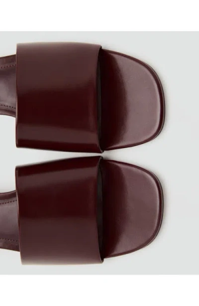 Mango Block-heel Sandals With Strap Burgundy In Burgundy